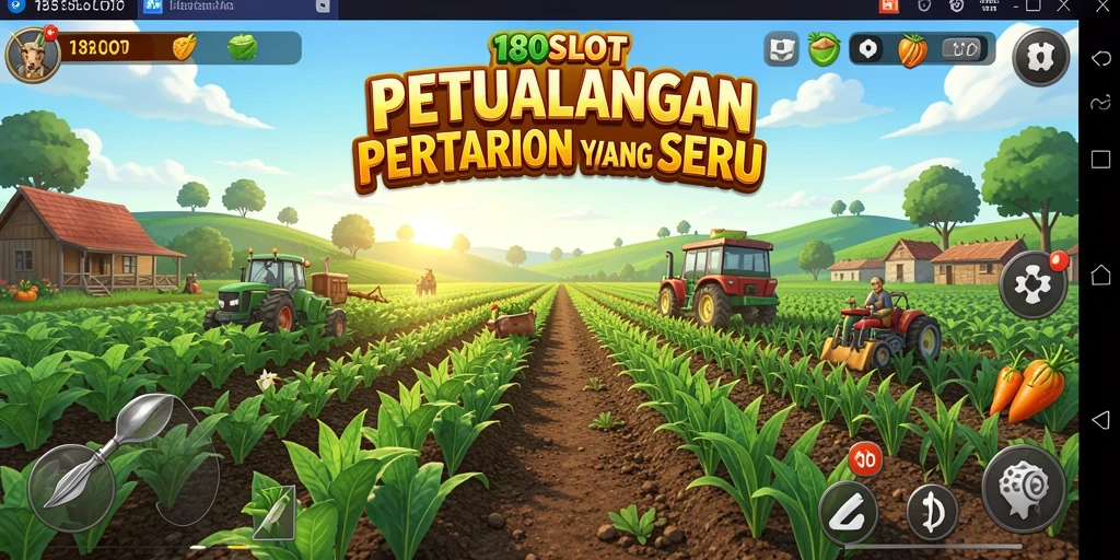 Tampilan gameplay mendebarkan di 180SLOT dengan aktivitas pertanian yang seru.