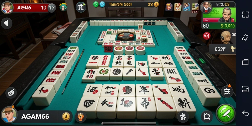 Tampilan gameplay AGAM66 menampilkan keseruan permainan Mahjong.