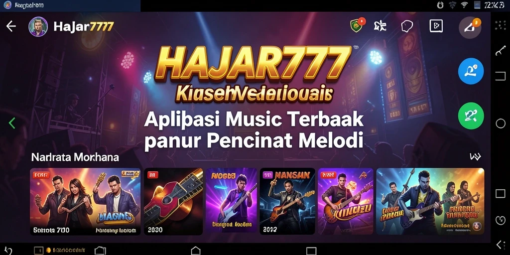 Tampilan screenshot utama HAJAR777 yang menunjukkan antarmuka musik yang menarik.